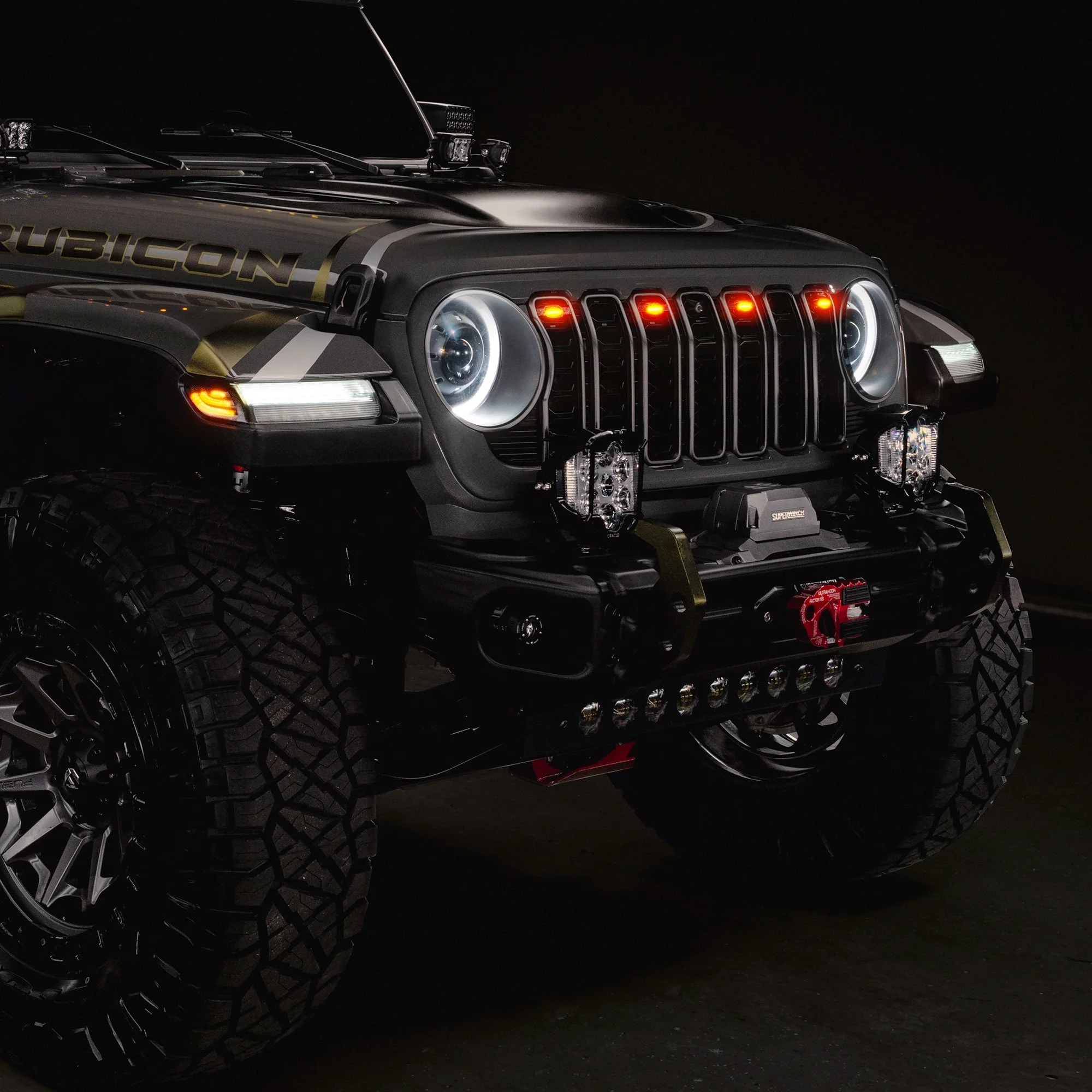 2024+ Jeep Wrangler JL/ Gladiator JT Pre-Runner Style LED Grill Light Kit - Image 5