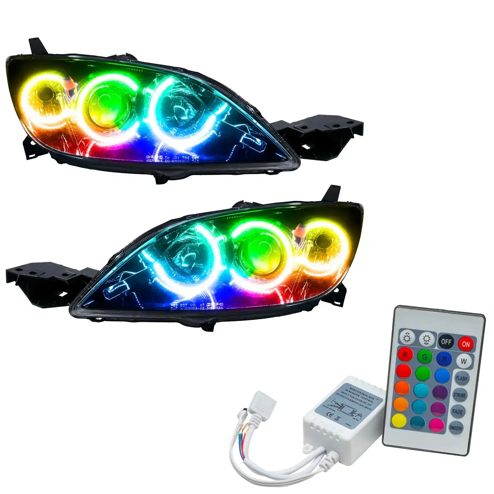 ORACLE Lighting 2004-2009 Mazda 3 Pre-Assembled Halo Headlights - Hatchback/Halogen Style - Image 9