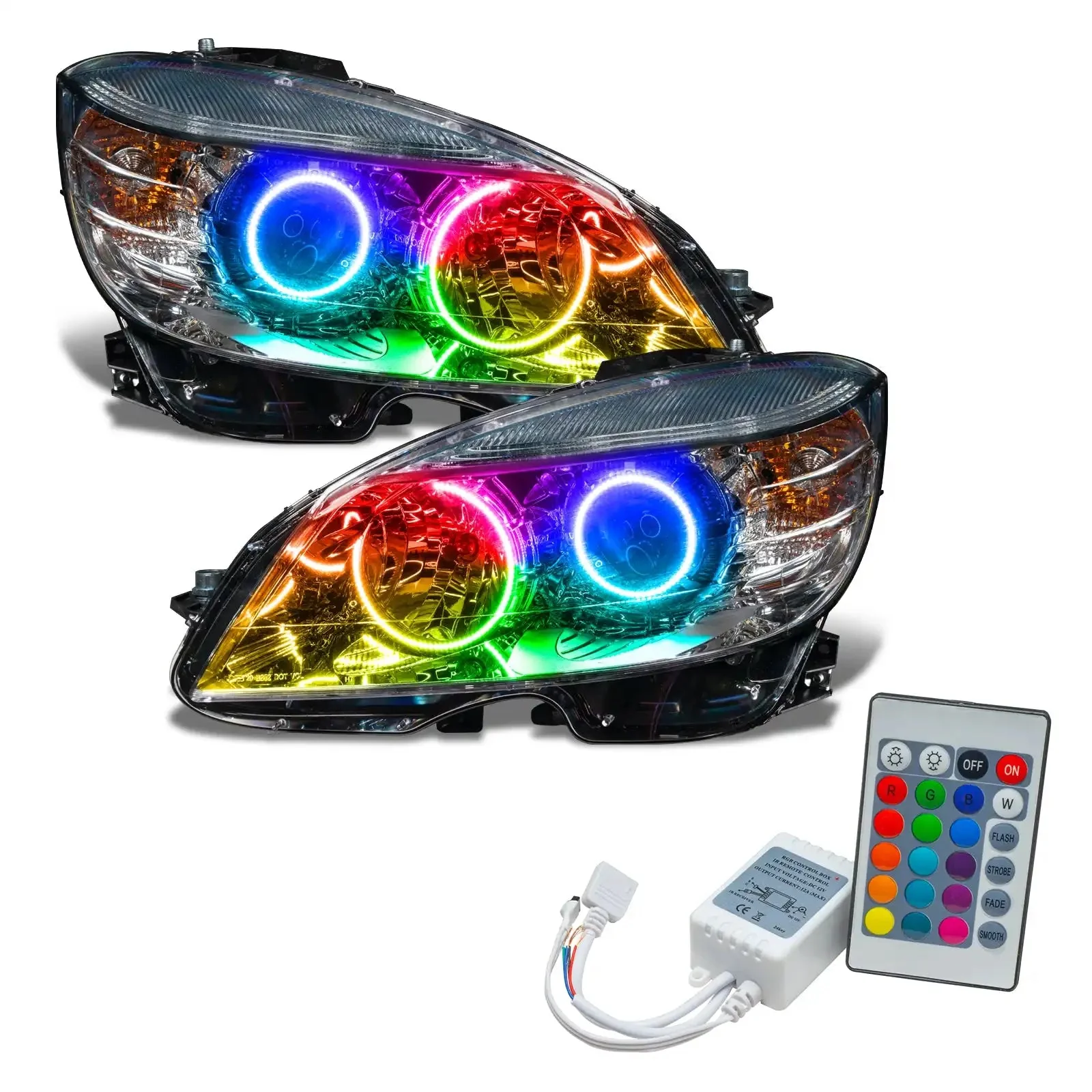 ORACLE Lighting 2008-2011 Mercedes Benz C-Class Pre-Assembled Headlights-Chrome-HALOGEN - Image 4