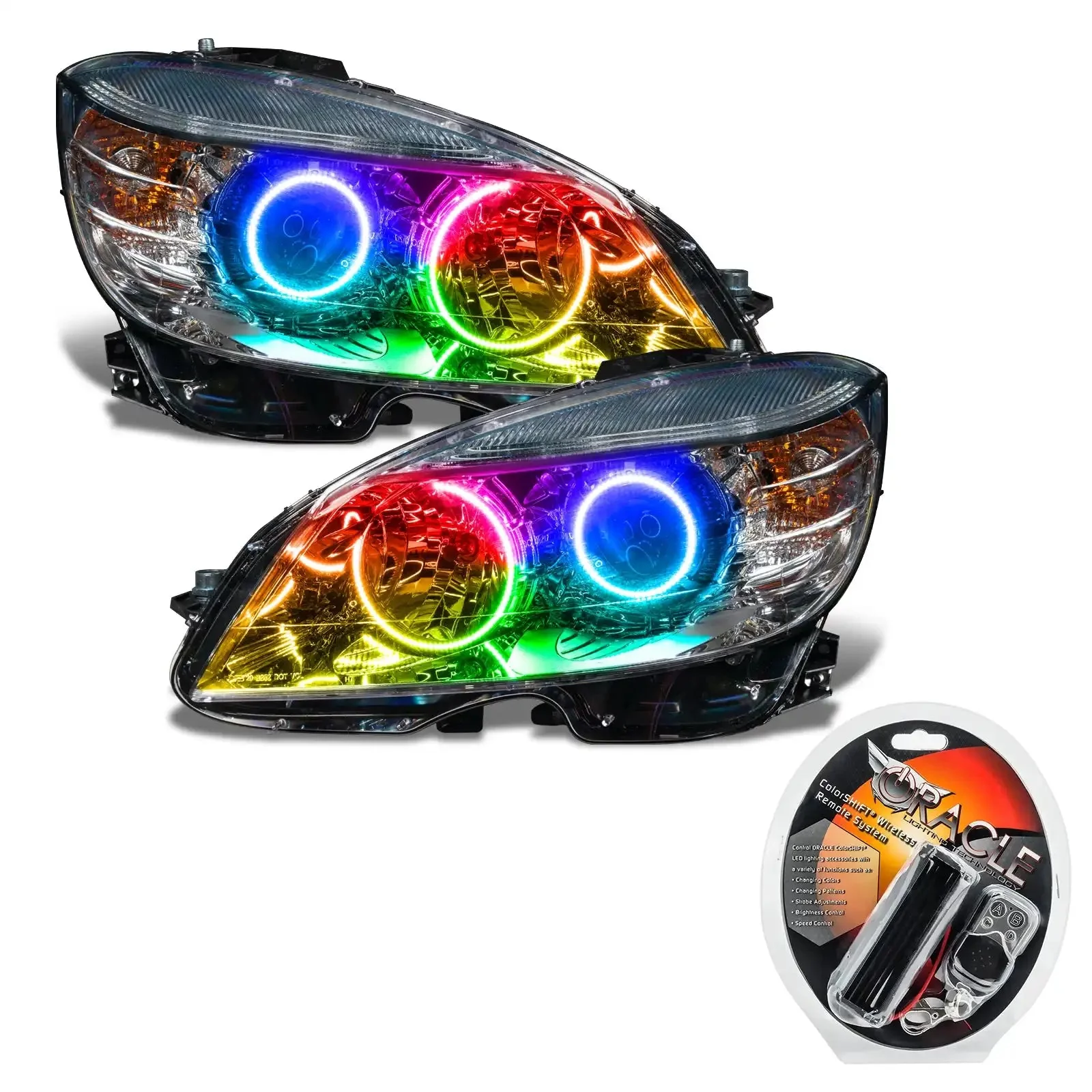 ORACLE Lighting 2008-2011 Mercedes Benz C-Class Pre-Assembled Headlights-Chrome-HALOGEN - Image 5