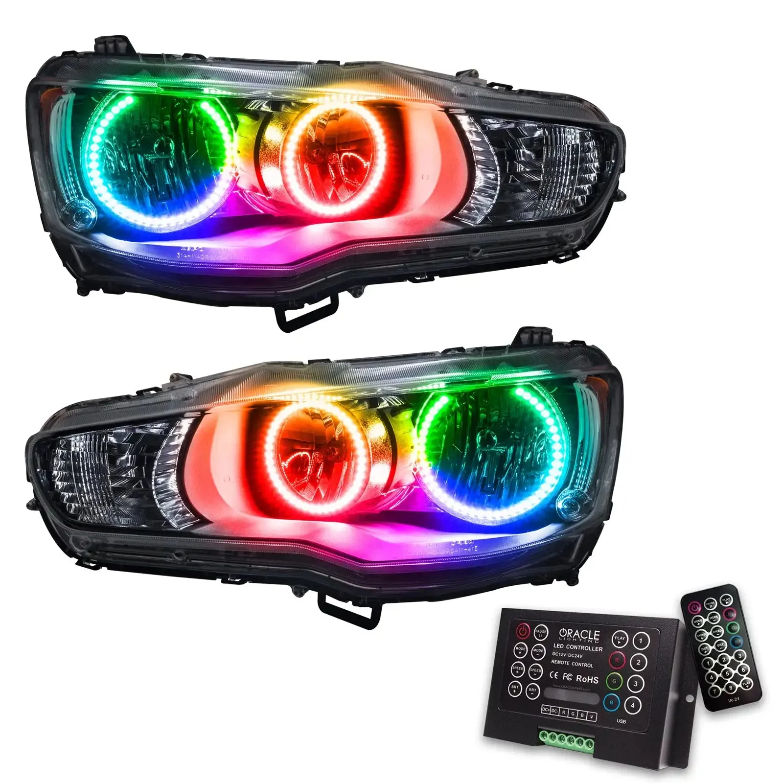 ORACLE Lighting 2008-2017 Mitsubishi Lancer Pre-Assembled Halo Headlights - Image 13
