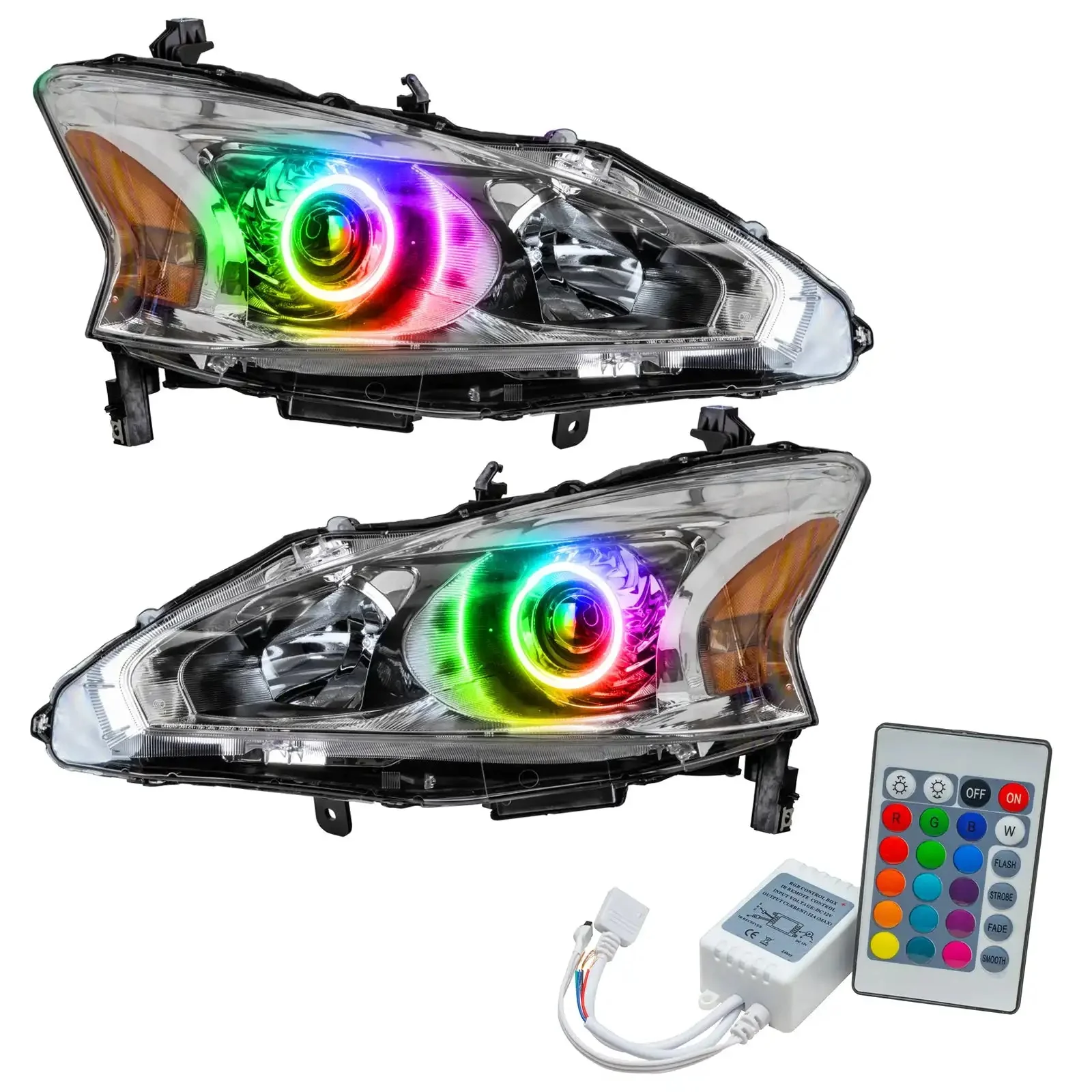 ORACLE Lighting 2013-2015 Nissan Altima Sedan Pre-Assembled Halo Headlights - (Halogen) - Image 12