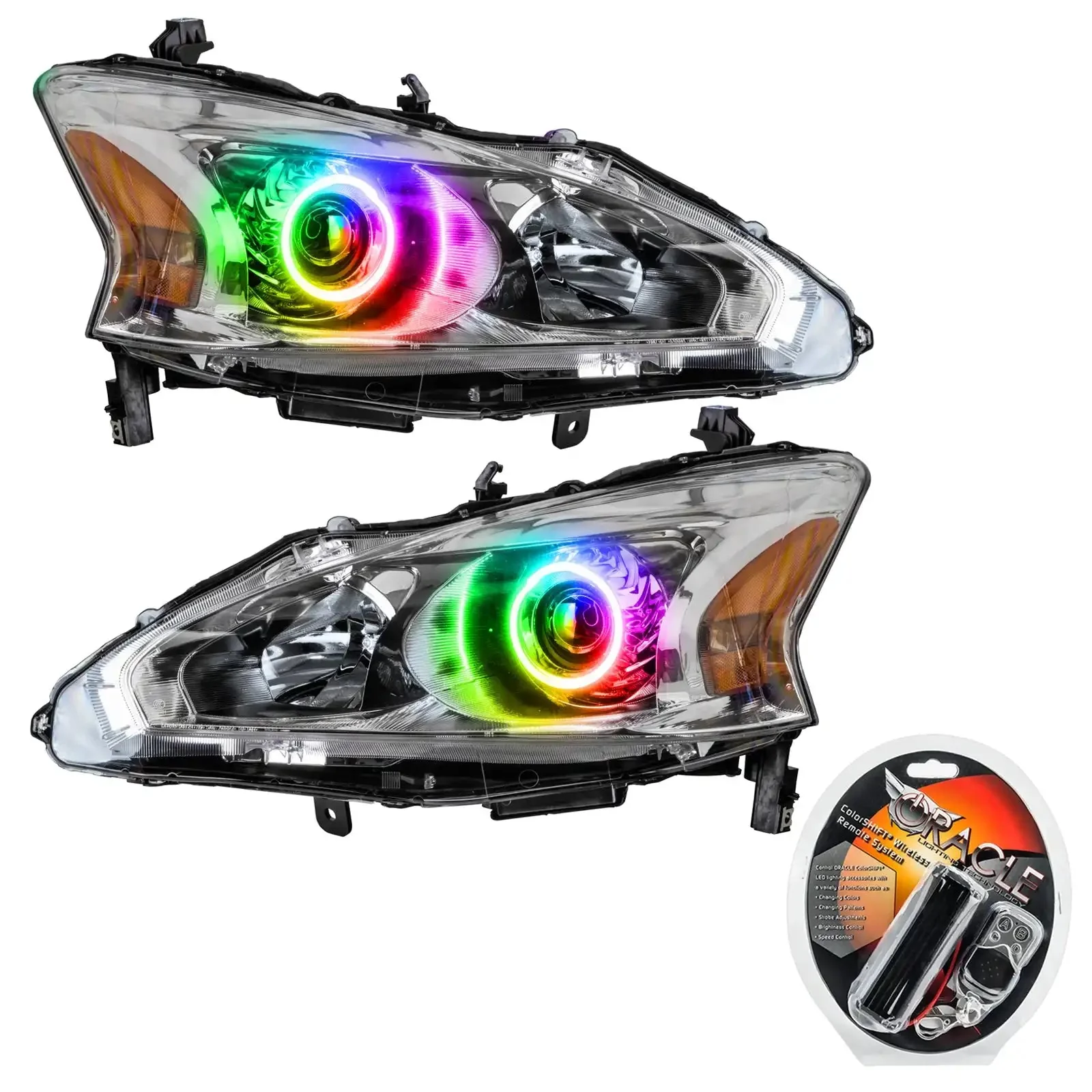 ORACLE Lighting 2013-2015 Nissan Altima Sedan Pre-Assembled Halo Headlights - (Halogen) - Image 13