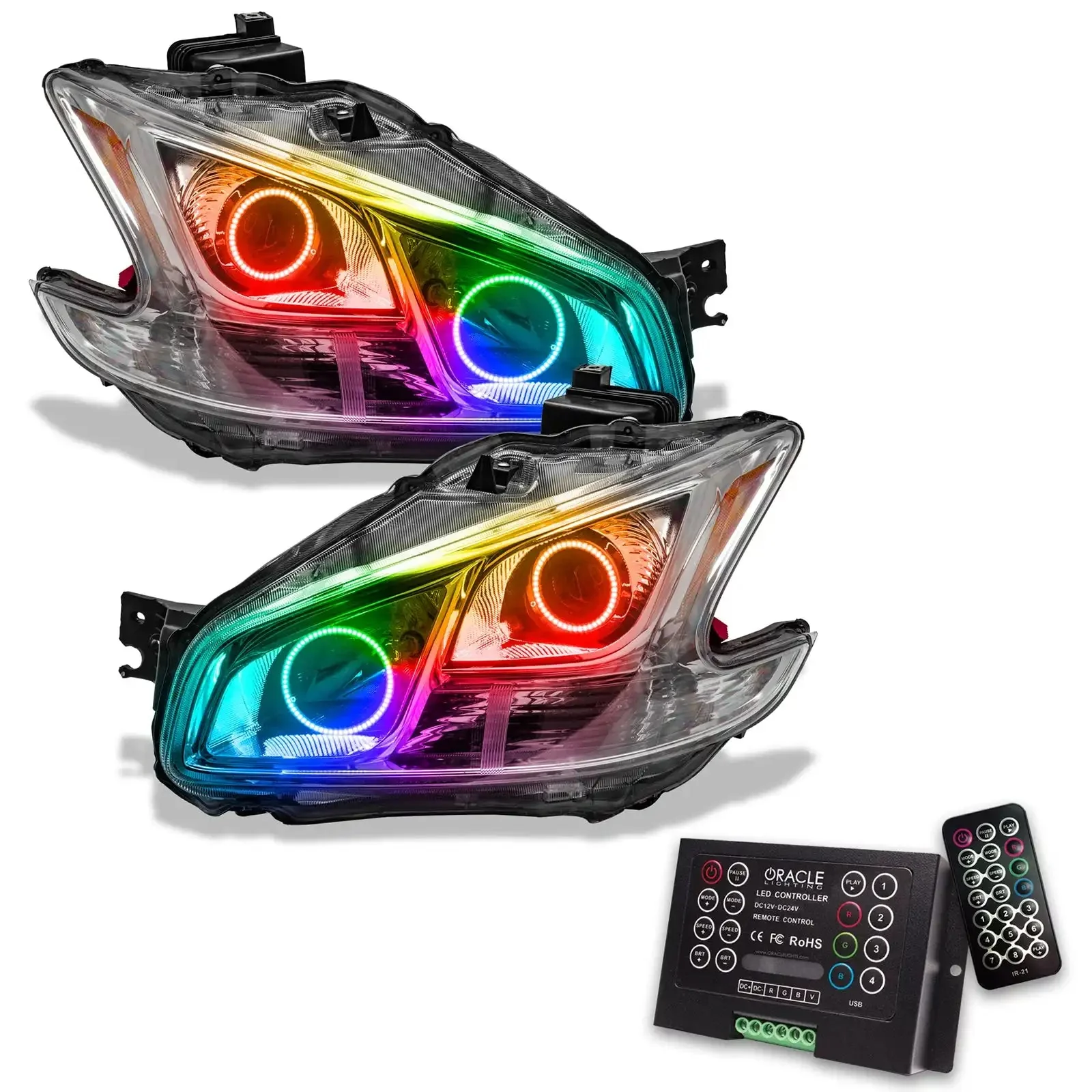 ORACLE Lighting 2009-2014 Nissan Maxima Pre-Assembled Halo Headlights-Non HID-CHROME Housing - Image 10