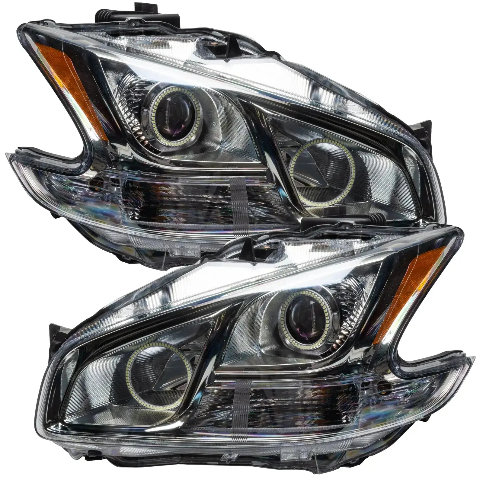 ORACLE Lighting 2009-2014 Nissan Maxima Pre-Assembled Halo Headlights-Non HID-CHROME Housing - Image 2
