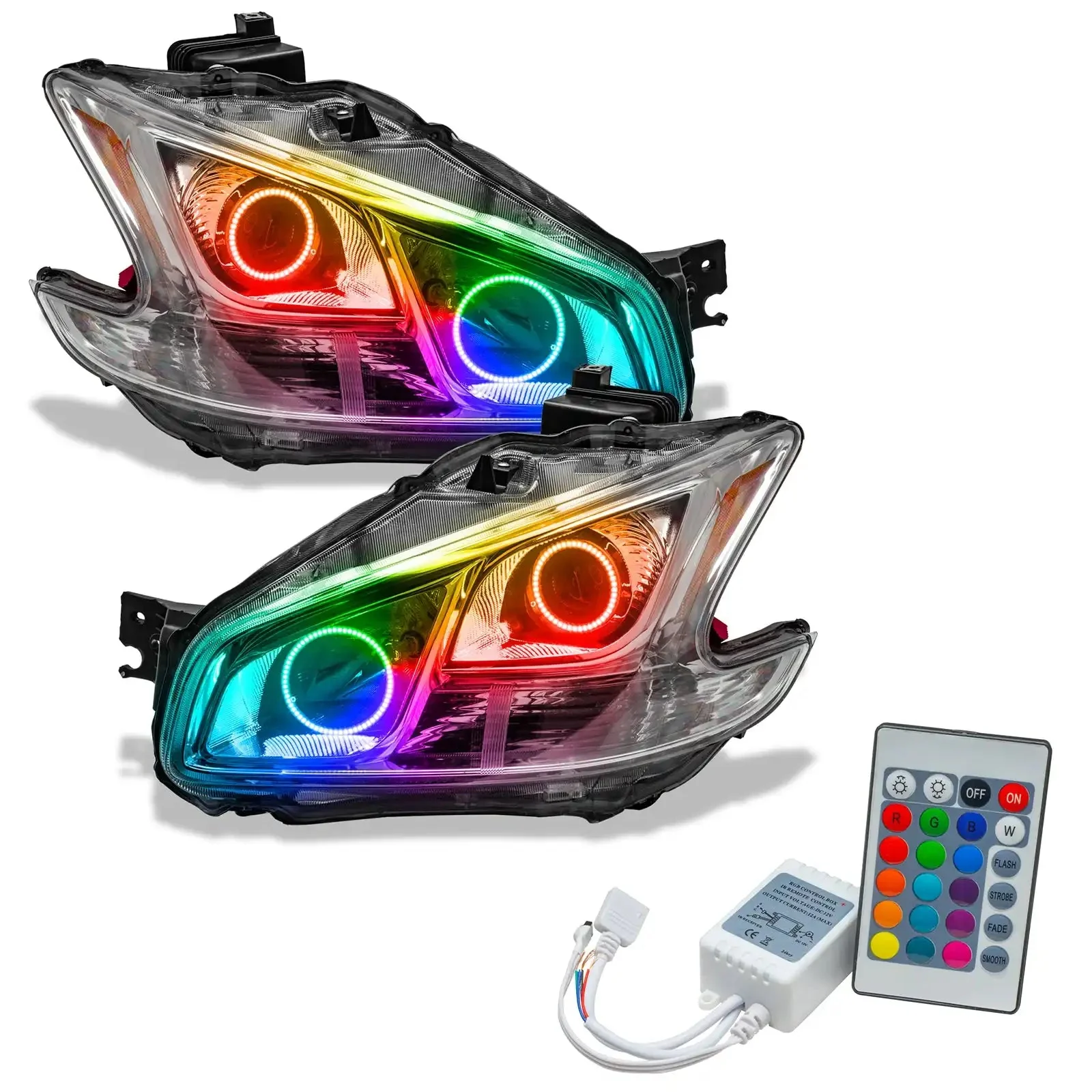 ORACLE Lighting 2009-2014 Nissan Maxima Pre-Assembled Halo Headlights-Non HID-CHROME Housing - Image 7
