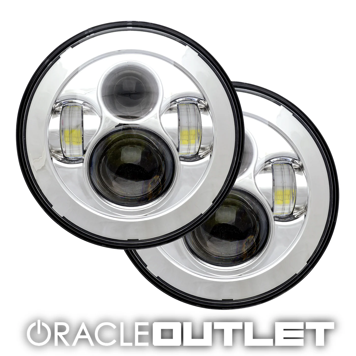 Off-Road 7" High Powered LED Headlights - Chrome Bezel | ORACLE Outlet | GRADE B