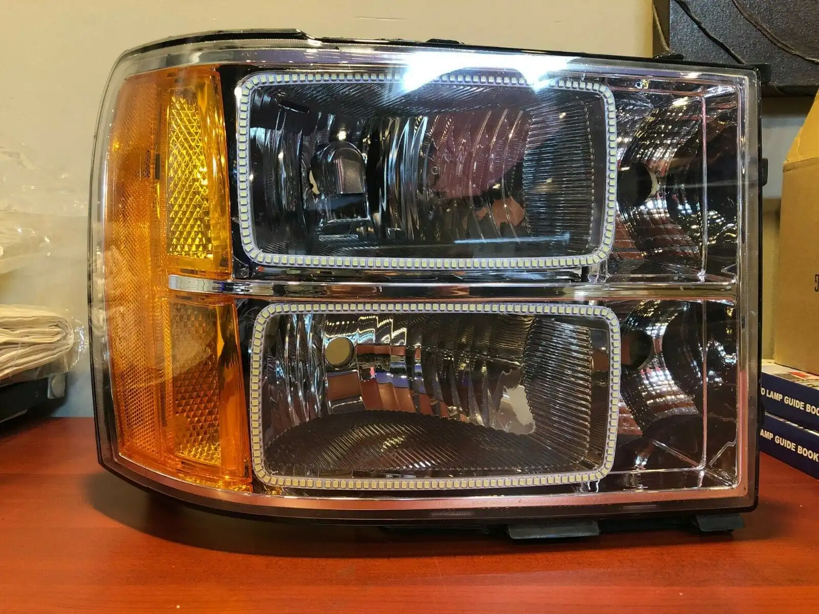 ORACLE 2007-2013 GMC Sierra Headlight Set - White LED Halos | ORACLE Outlet | GRADE B - Image 4