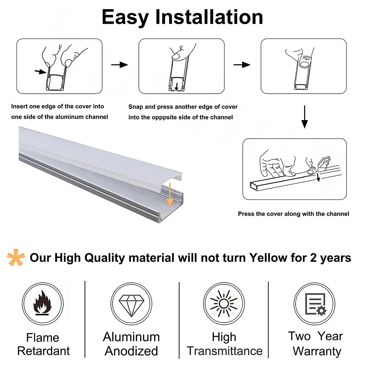 ORACLE Lighting 40" Frosted Diffuser Aluminum Channel for LED Flexible Strip - Image 3