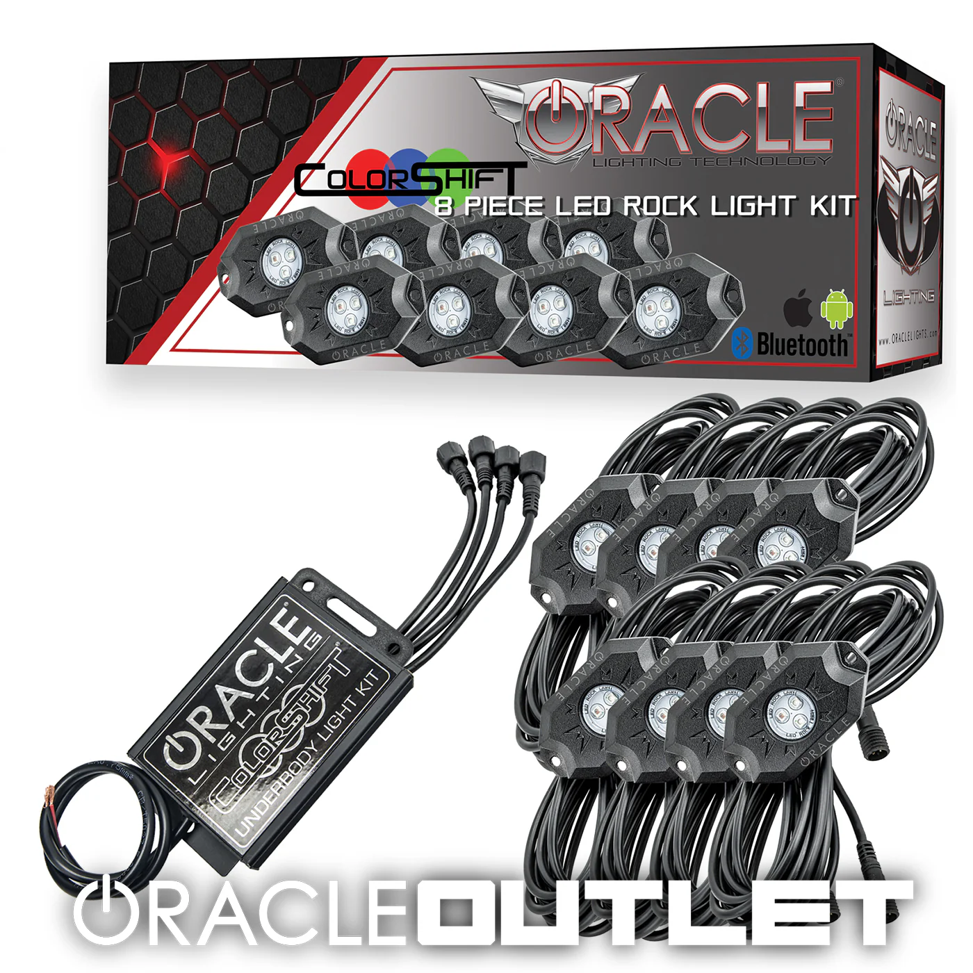 ORACLE Bluetooth ColorSHIFT Underbody Rock Light Kit - 8 PCS | ORACLE Outlet | GRADE A