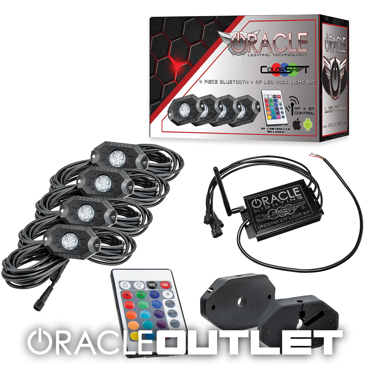 ORACLE Bluetooth ColorSHIFT Underbody Rock Light RF Kit - 4 | ORACLE Outlet | GRADE A