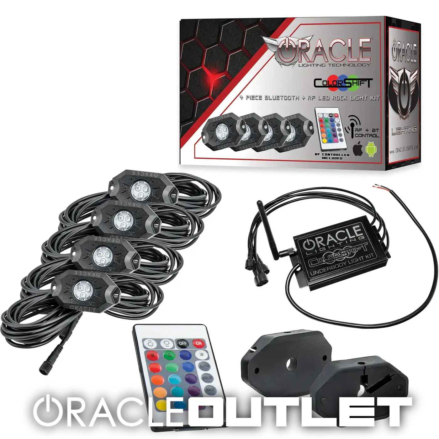 ORACLE Bluetooth ColorSHIFT Underbody Rock Light RF Kit - 4 | ORACLE Outlet | GRADE C