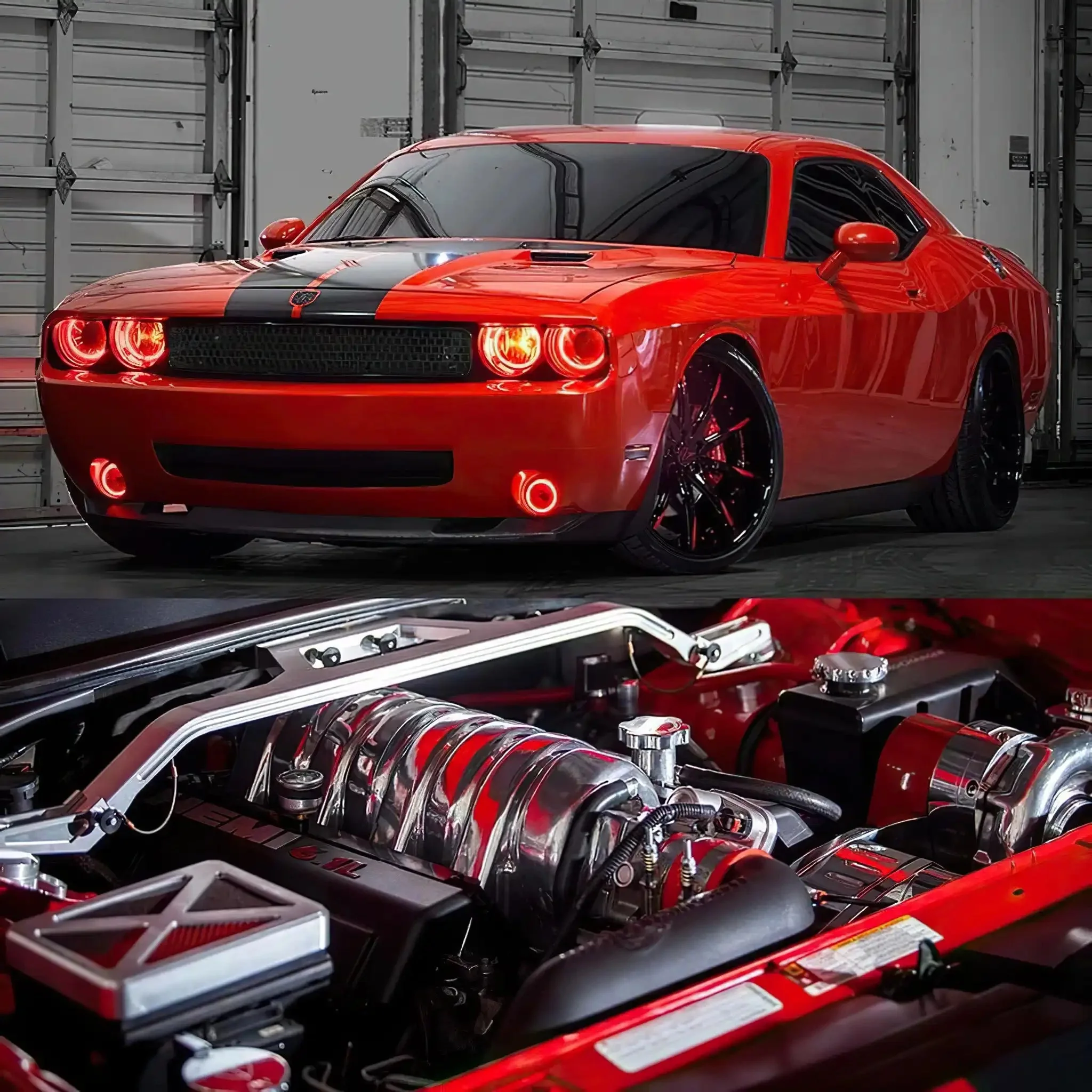 2008-2014 Dodge Challenger Dynamic ColorSHIFT Surface Mount Headlight & Fog Light Halo Kit - COMBO - Image 5