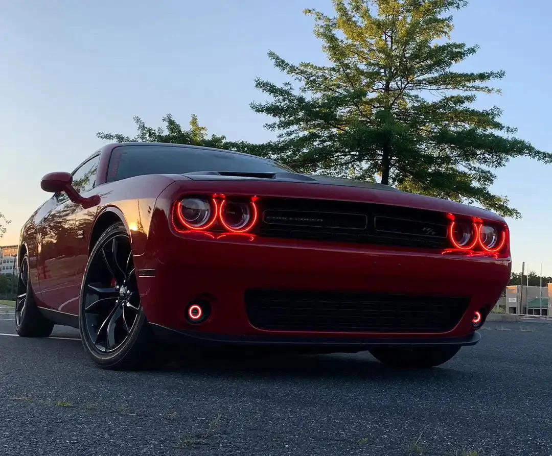 ORACLE Lighting 2015-2023 Dodge Challenger Dynamic ColorSHIFT Surface Mount Headlight & Fog Light Halo Kit - Combo - Image 6