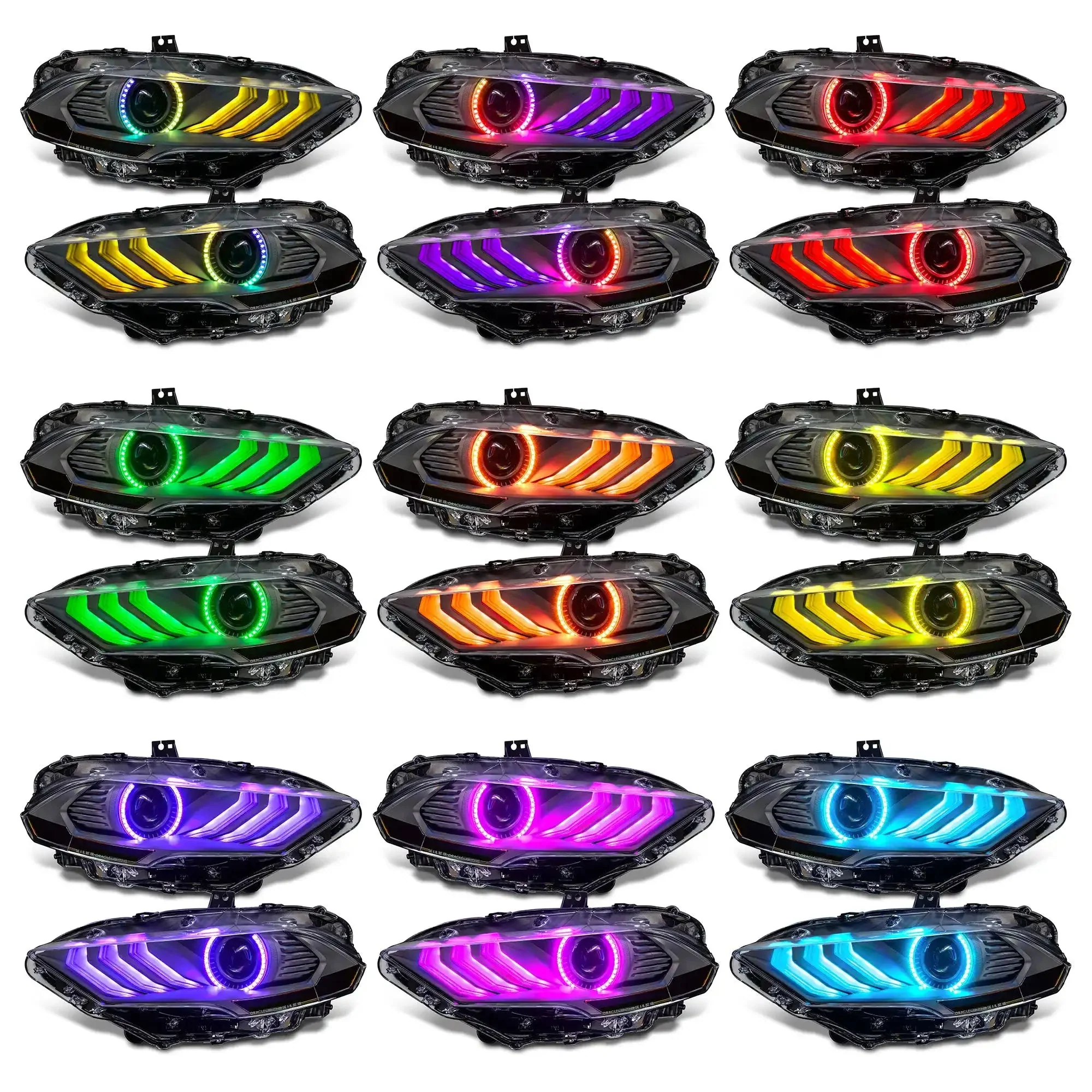 ORACLE Lighting 2018-2023 Ford Mustang "Black Series" Dynamic ColorSHIFT LED Headlights w/ Sequential Turn Signal - Image 8