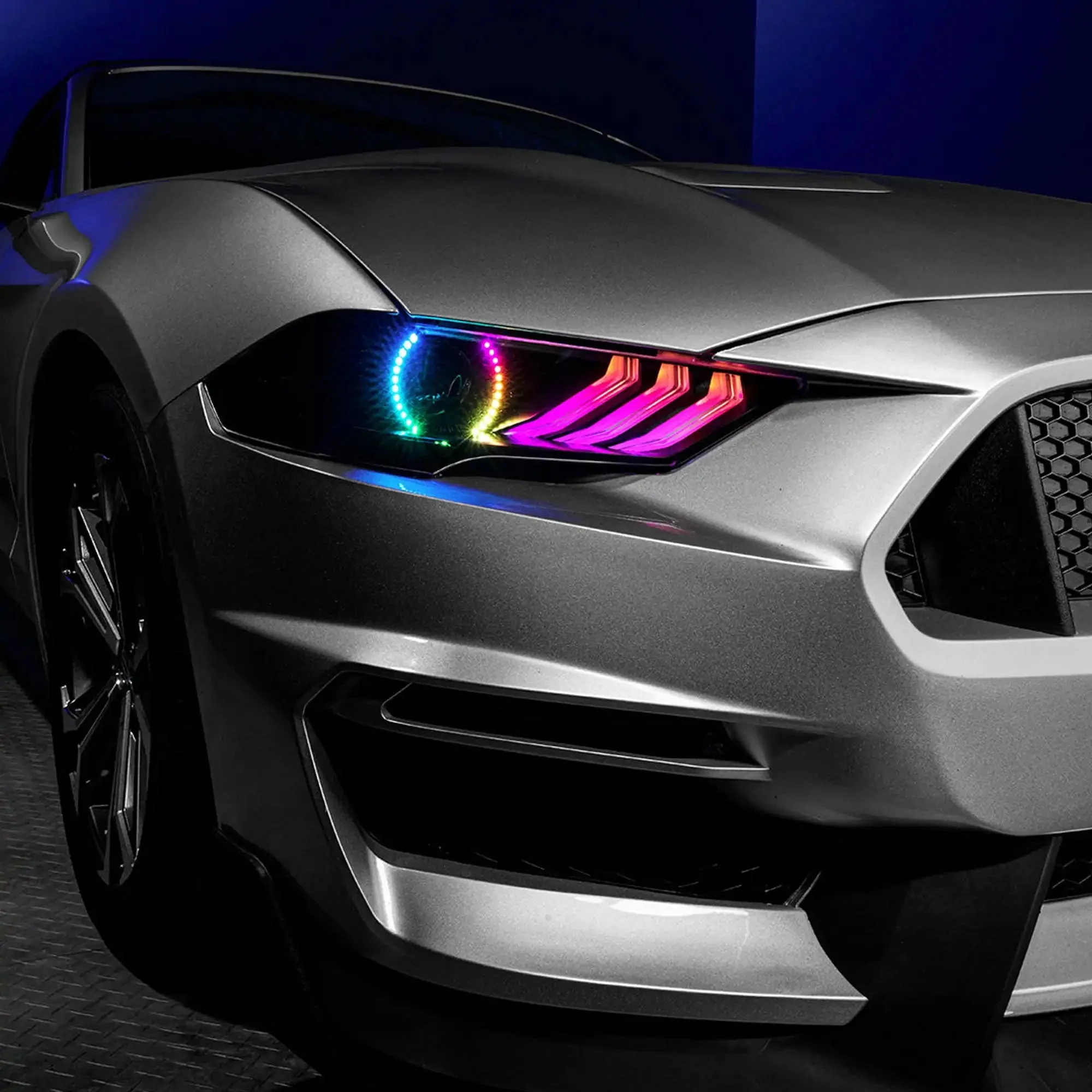 ORACLE Lighting 2018-2023 Ford Mustang "Black Series" Dynamic ColorSHIFT LED Headlights w/ Sequential Turn Signal - Image 9