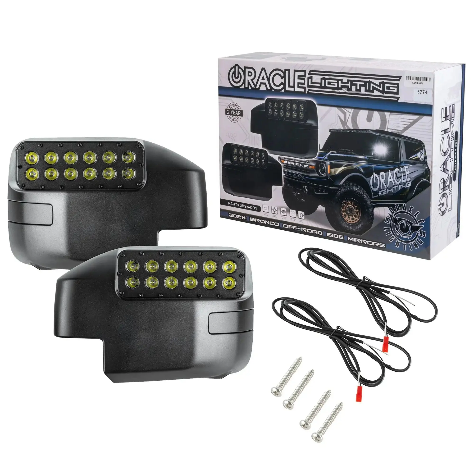 2021-2026 Ford Bronco LED Off-Road Side Mirrors - Peripheral Ditch Lights (2200+ Lumens) - Image 2