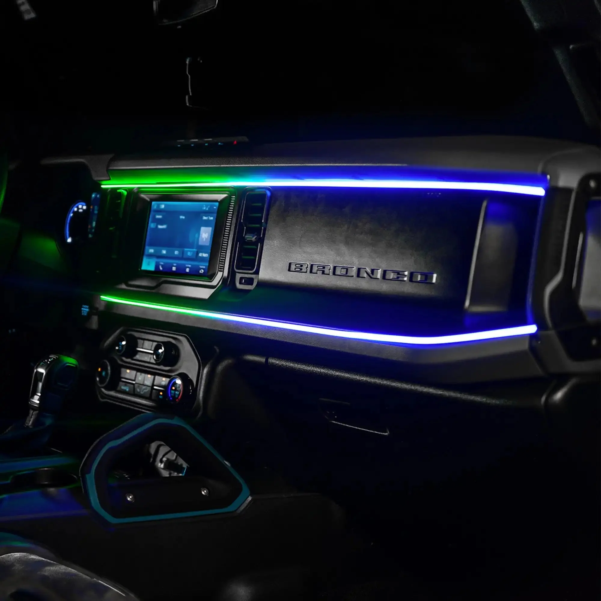 2021-2025 Ford Bronco Dynamic ColorSHIFT LED Dash Kit - USB Plug & Play Interior Lighting - Image 17