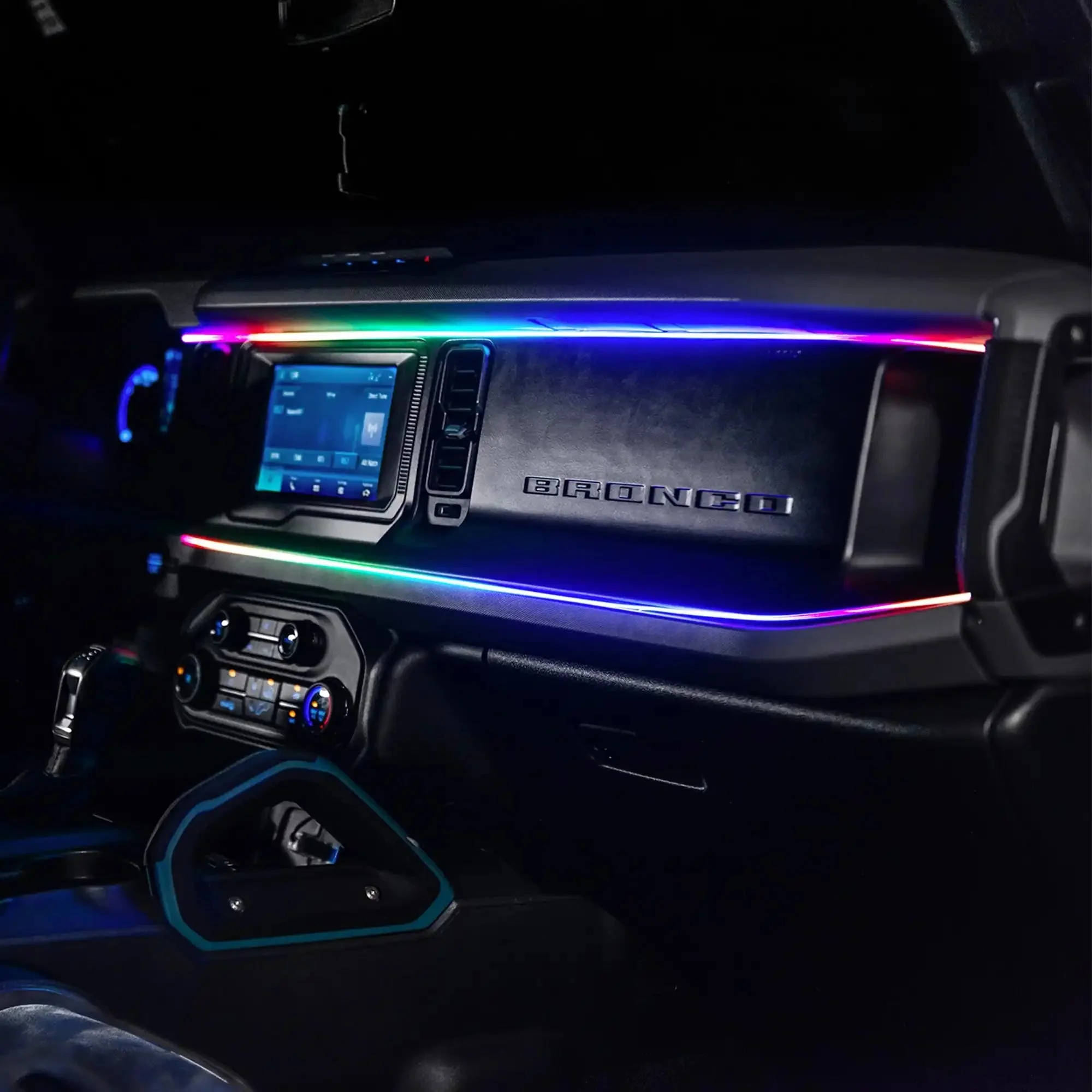 2021-2025 Ford Bronco Dynamic ColorSHIFT LED Dash Kit - USB Plug & Play Interior Lighting - Image 19
