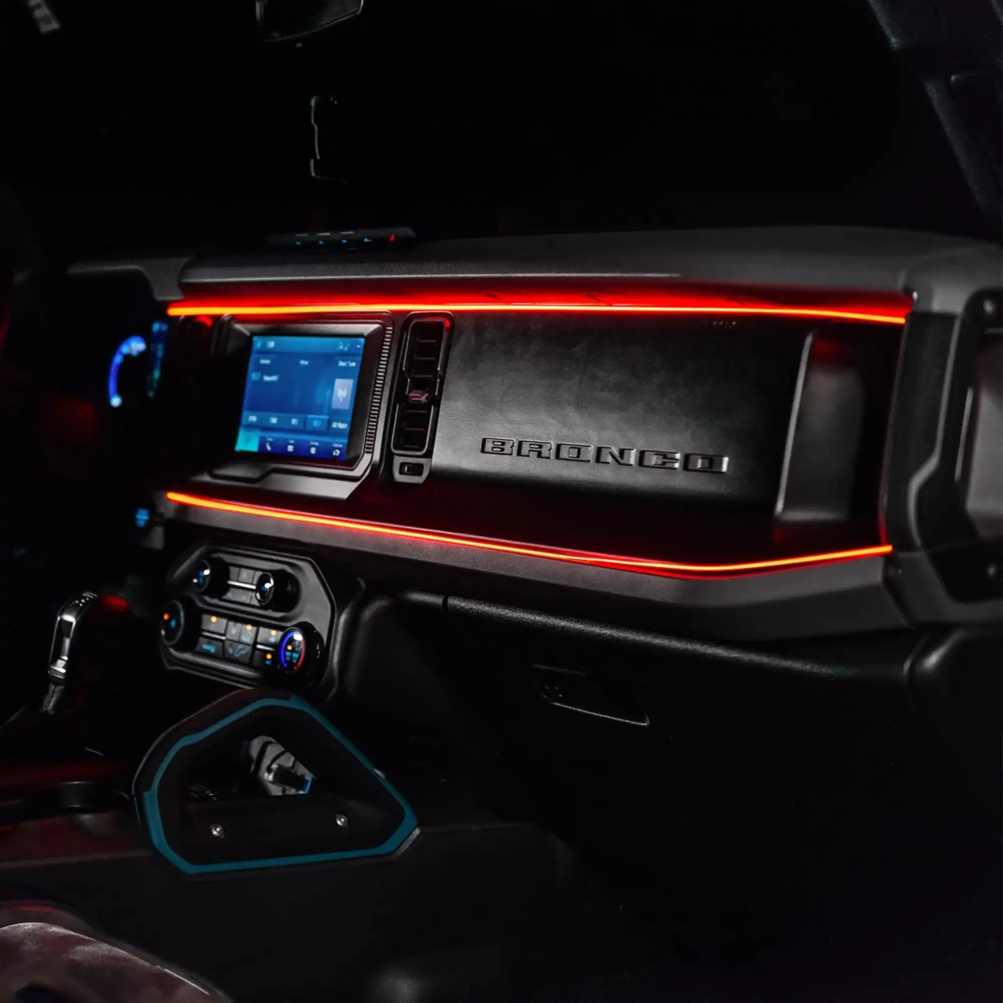 2021-2025 Ford Bronco Dynamic ColorSHIFT LED Dash Kit - USB Plug & Play Interior Lighting - Image 22