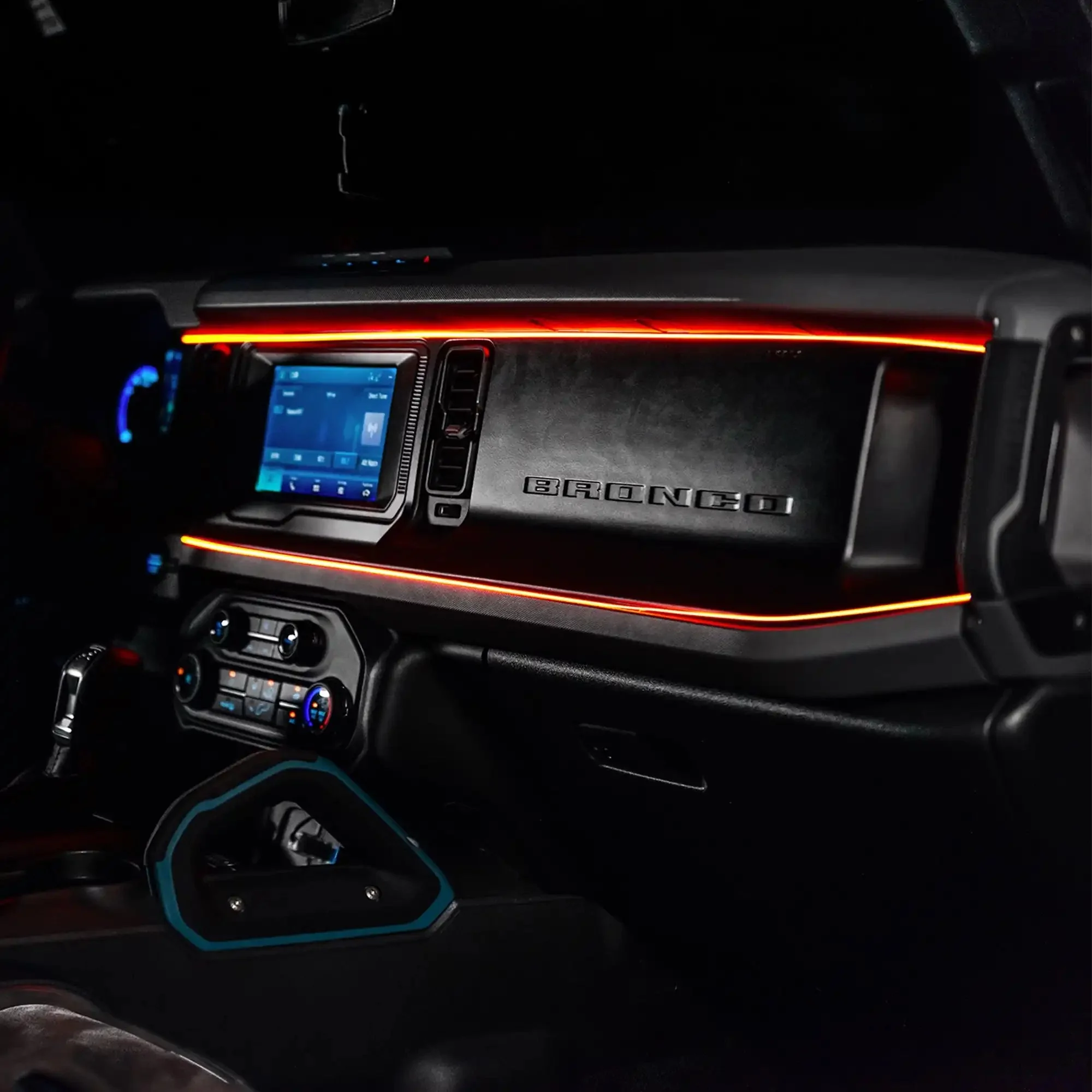 2021-2025 Ford Bronco Dynamic ColorSHIFT LED Dash Kit - USB Plug & Play Interior Lighting - Image 24