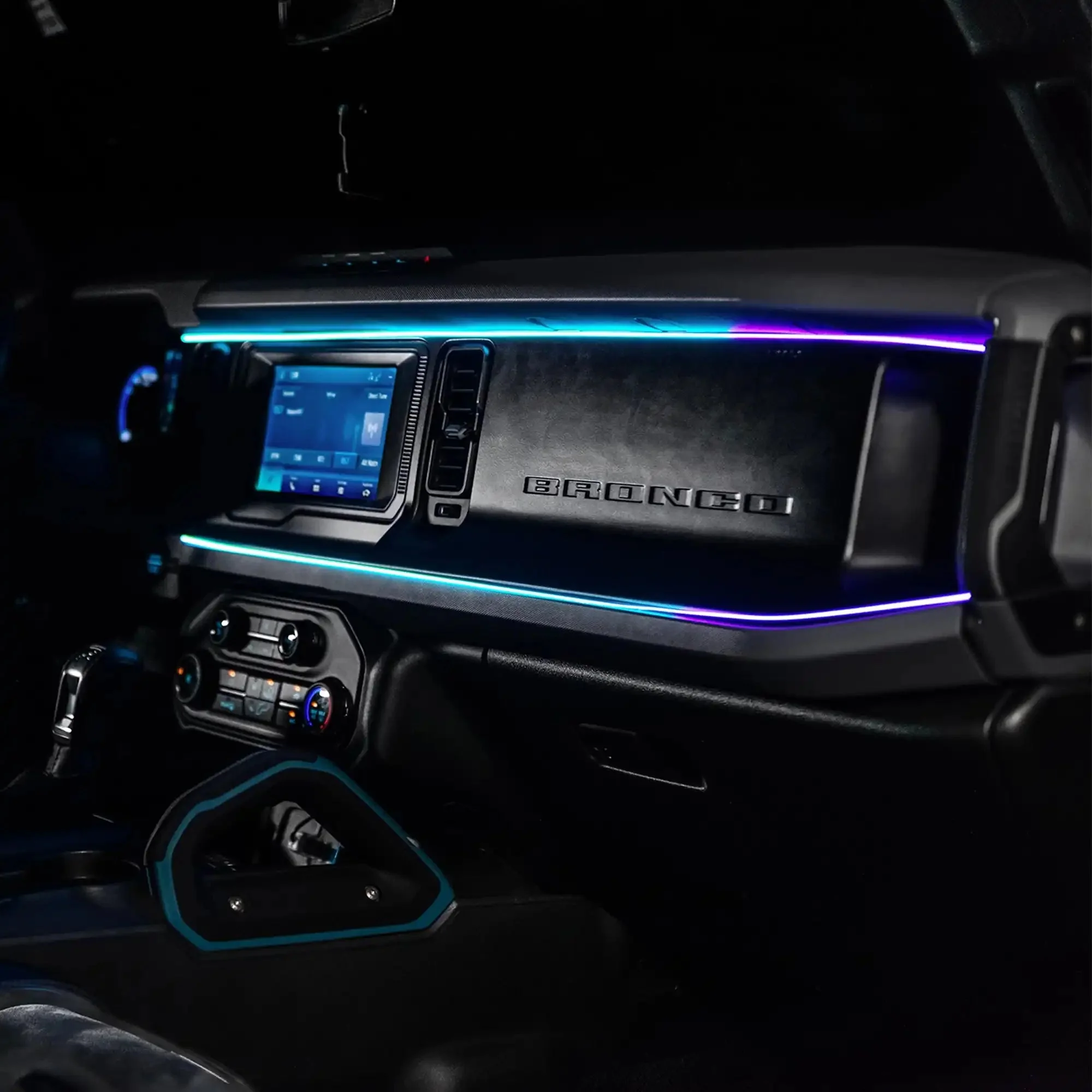 2021-2025 Ford Bronco Dynamic ColorSHIFT LED Dash Kit - USB Plug & Play Interior Lighting - Image 31