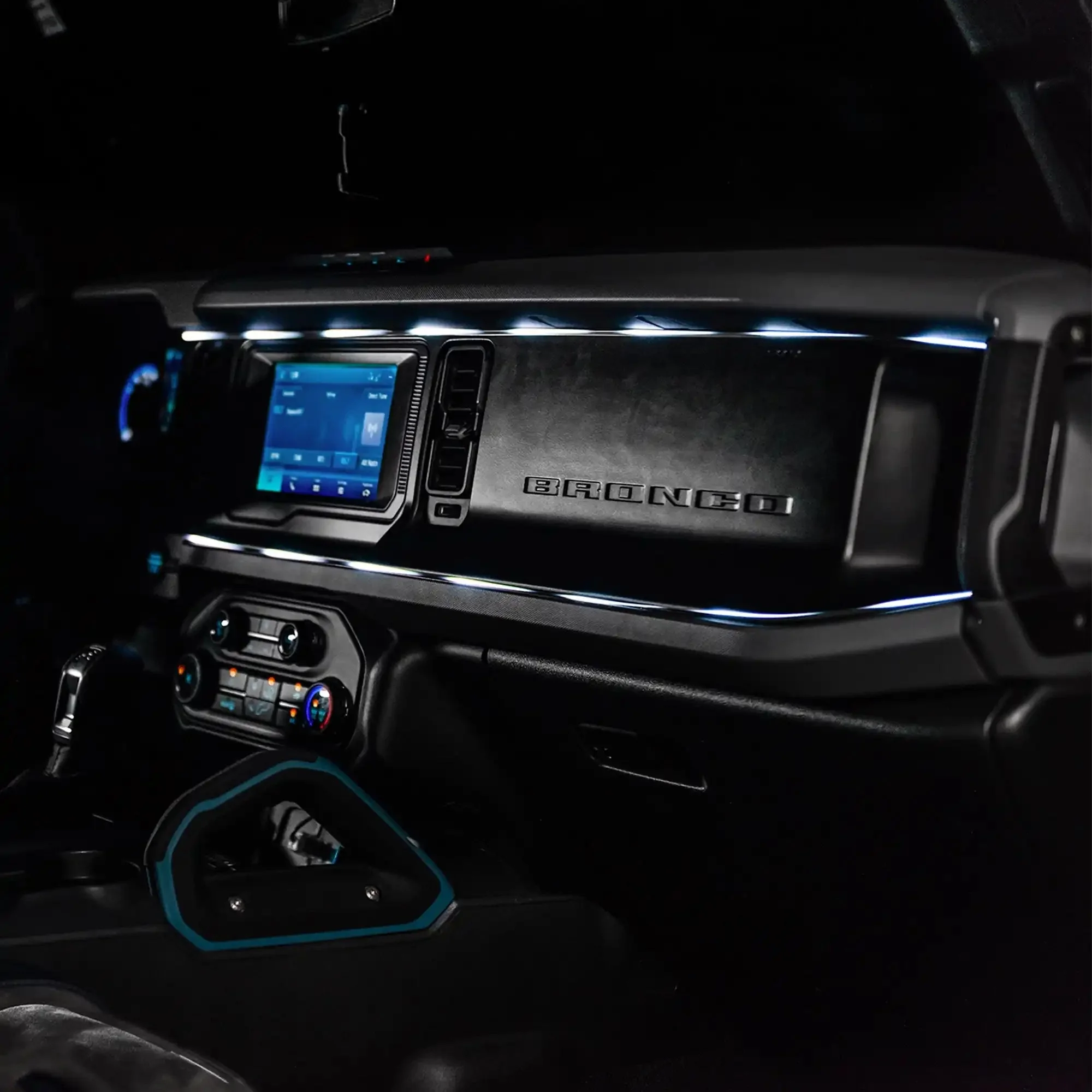 2021-2025 Ford Bronco Dynamic ColorSHIFT LED Dash Kit - USB Plug & Play Interior Lighting - Image 34