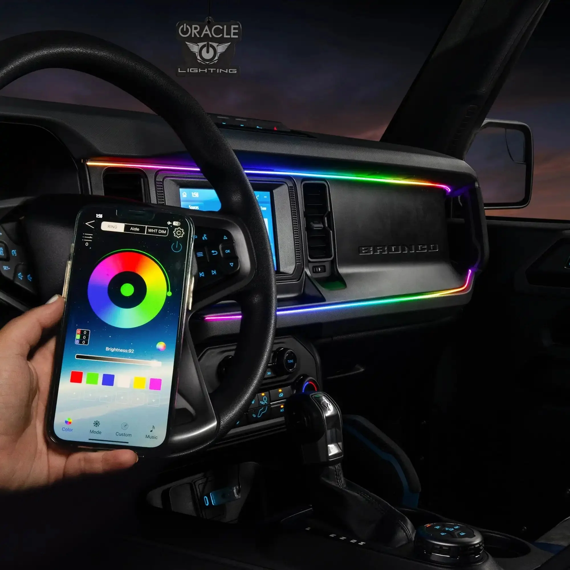 2021-2025 Ford Bronco Dynamic ColorSHIFT LED Dash Kit - USB Plug & Play Interior Lighting - Image 7