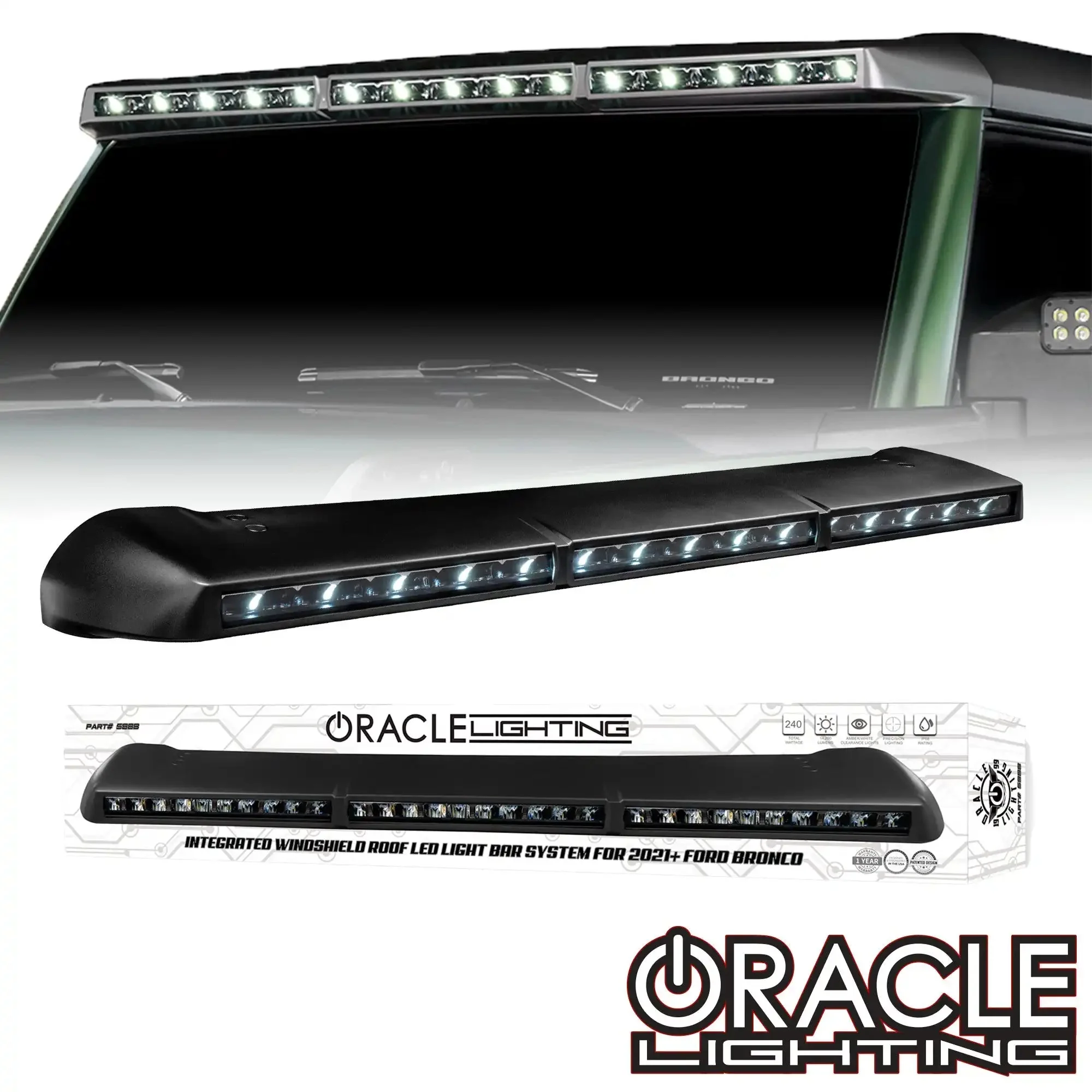 Ford Bronco Integrated Roof LED Light Bar | ORACLE 18,000 Lumens 240W