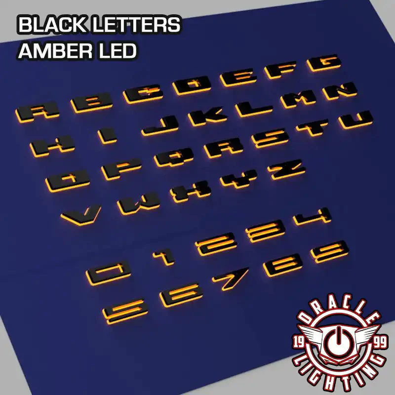 Universal Illuminated LED Letter Badges Amber Individual Letters Custom Emblem - Image 26