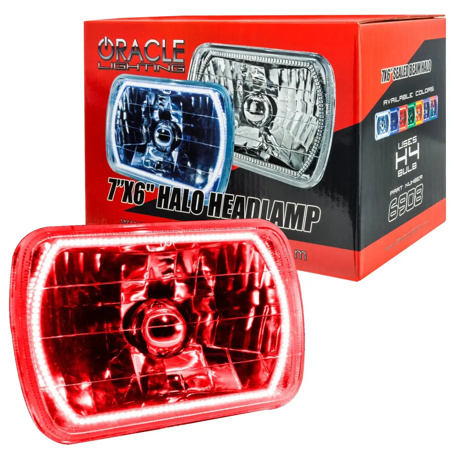ORACLE Sealed Beam 7x6 H6054 Headlight with Pre-Installed SMD Halo - Image 4