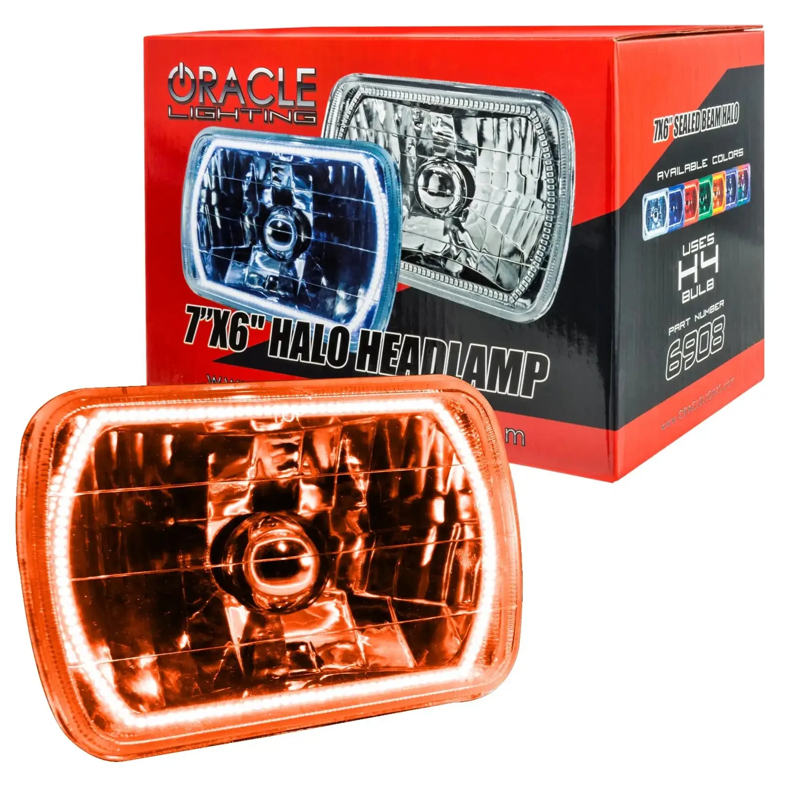 ORACLE Sealed Beam 7x6 H6054 Headlight with Pre-Installed SMD Halo - Image 6