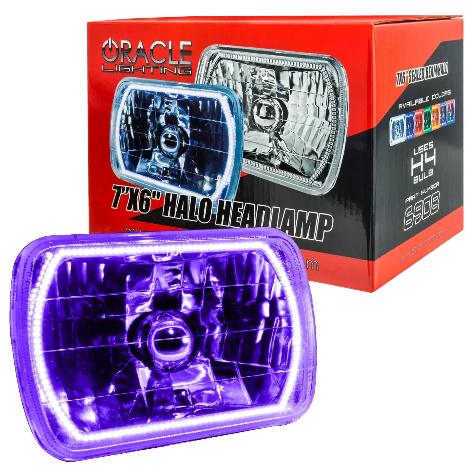 ORACLE Sealed Beam 7x6 H6054 Headlight with Pre-Installed SMD Halo - Image 7