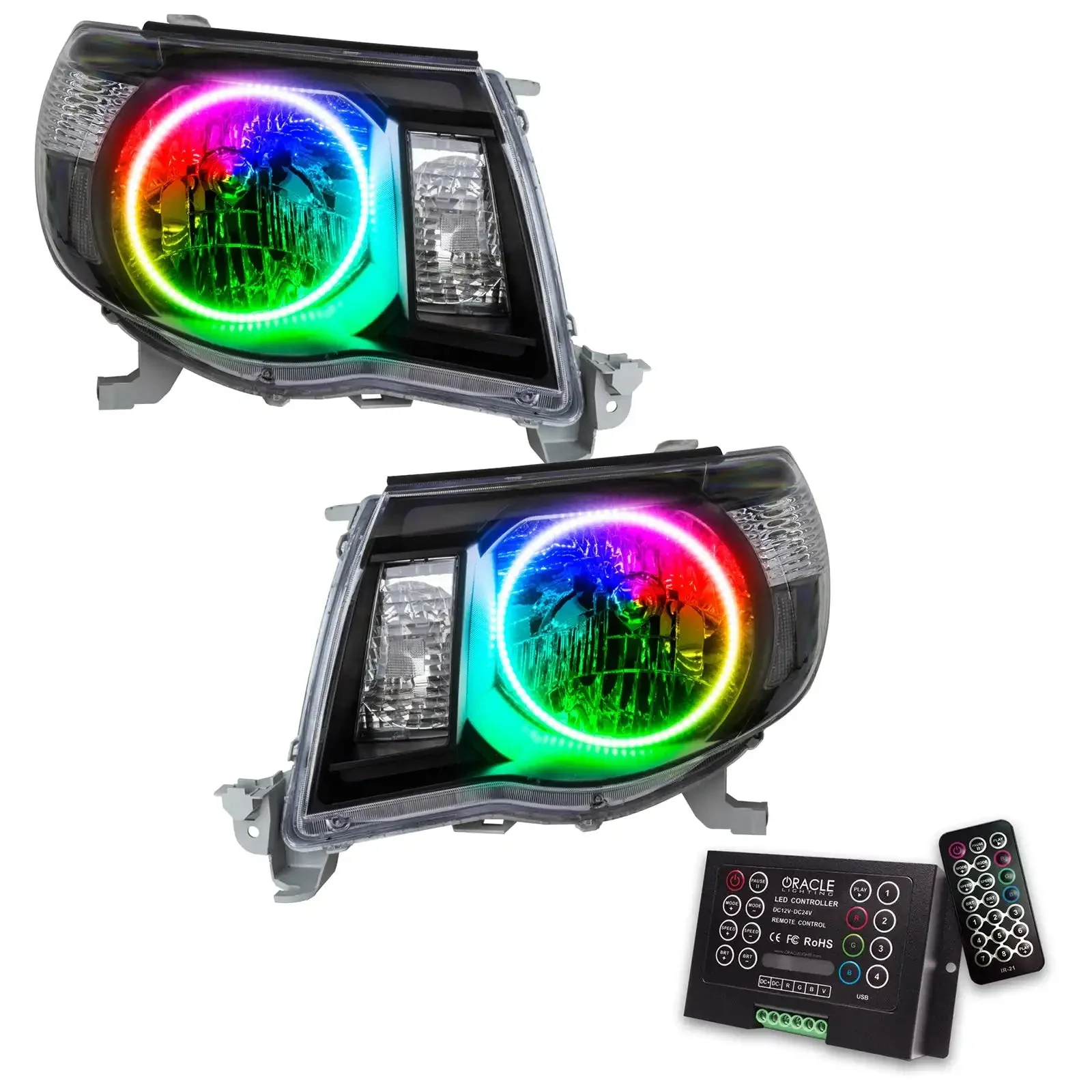 ORACLE Lighting 2005-2011 Toyota Tacoma Pre-Assembled Halo Headlights-Black - Image 10