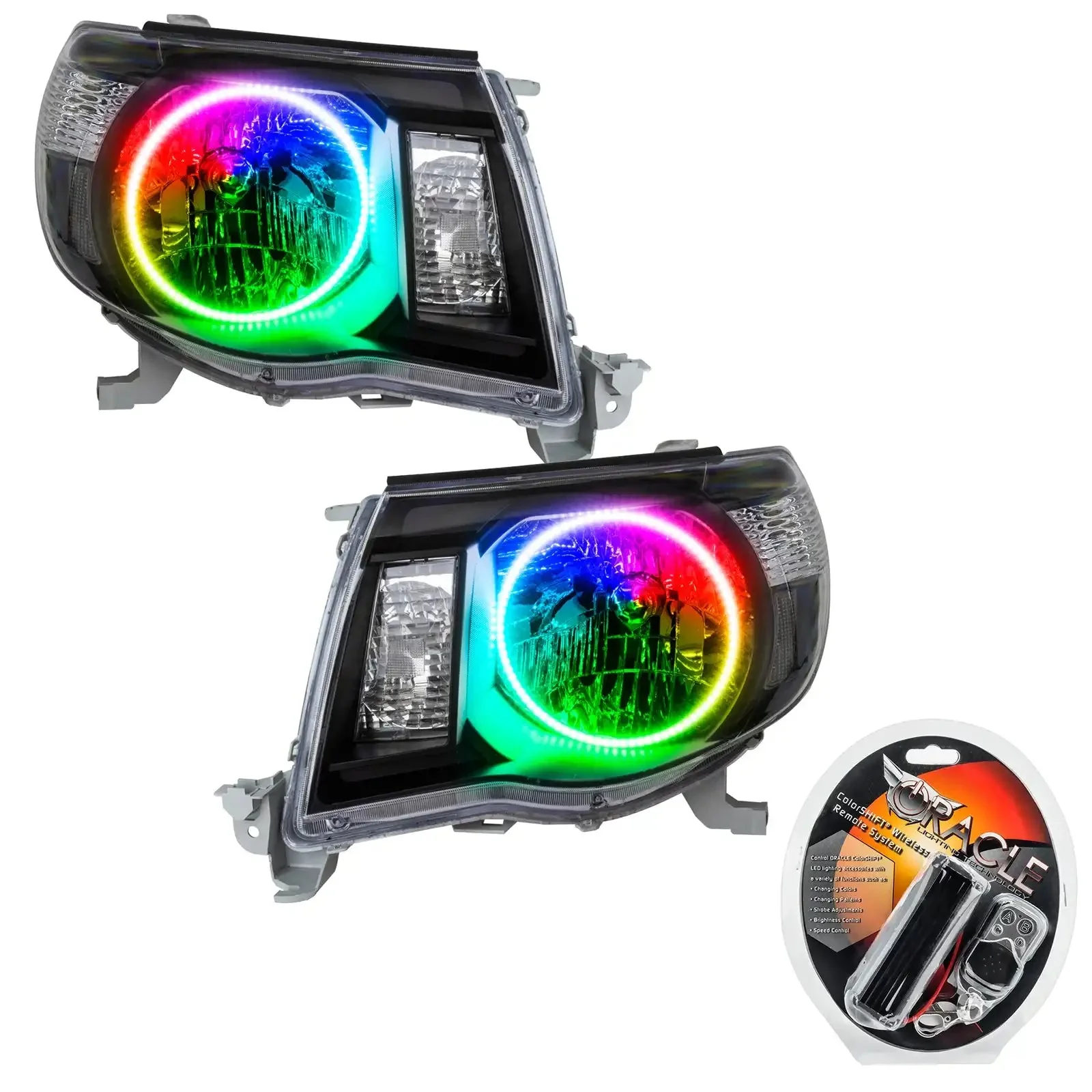 ORACLE Lighting 2005-2011 Toyota Tacoma Pre-Assembled Halo Headlights-Black - Image 9
