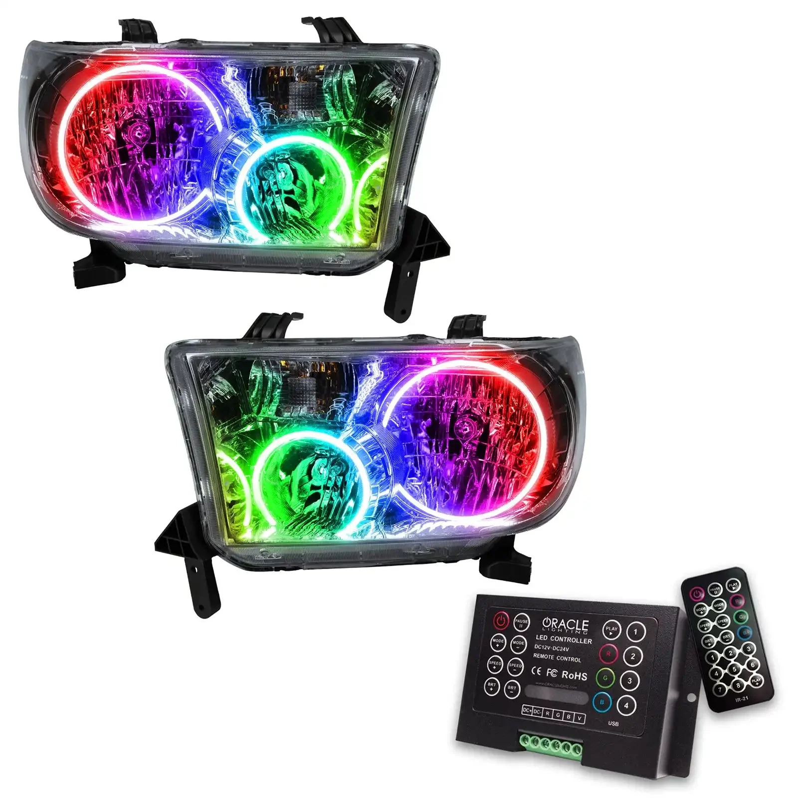 ORACLE Lighting 2007-2013 Toyota Tundra Pre-Assembled Halo Headlights - Chrome Housing - Image 10