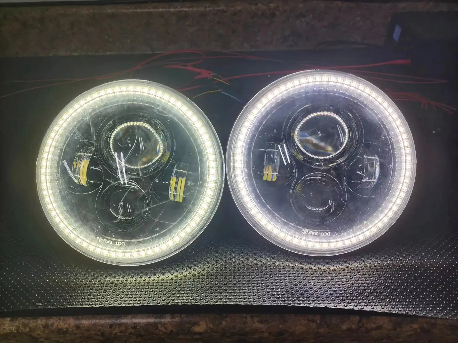 USED ORACLE 2007-2018 JEEP WRANGLER JK SWITCHBACK LED HALO HEADLIGHTS- 5769-123 - Image 6