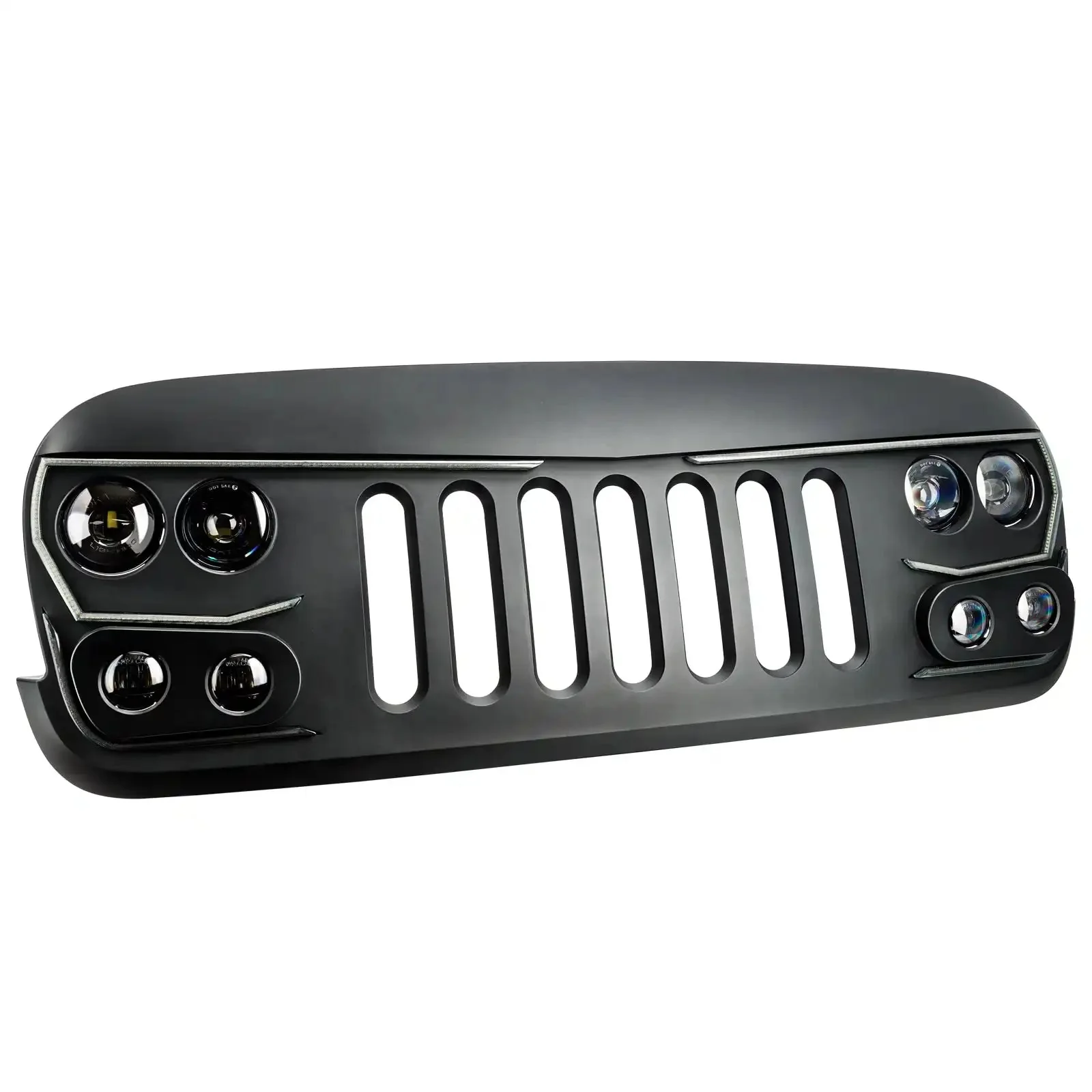 2007-2017 Jeep Wrangler JK VECTOR Pro Series II Full LED Grill - Integrated Headlights & DRL - Image 2